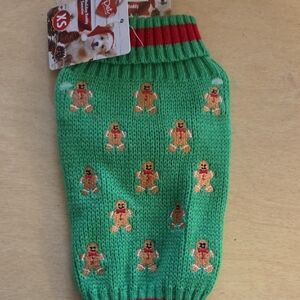 Green Gingerbread Dog Sweater